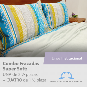 Combo Frazadas - Súper Soft - UNA de 2½ Plazas + CUATRO...